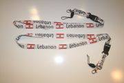 2 LEBANON WHITE COUNTRY FLAG LANYARDS KEYCHAINS PASSHOLDERS TICKET HOLDERS .. NEW