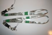 2 LIBYA HIGH GLOSS GREY COUNTRY FLAG LANYARDS KEYCHAINS PASSHOLDERS .. NEW
