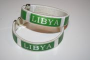 2 LIBYA WHITE COUNTRY FLAG FLEXIBLE BRACELETS WRISTBANDS .. NEW
