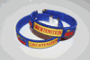 2 LIECHTENSTEIN BLUE COUNTRY FLAG FLEXIBLE  METAL NYLON BRACELETS WRIST BANDS ... NEW