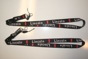 2 LINCOLN BLACK CAR AUTOMOBILE LANYARDS KEYCHAINS PASSHOLDER VEHICLE ... NEW