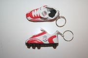 2 LIVERPOOL SOCCER FOOTBALL SHOE CLEAT KEYCHAINS .. HIGH QUALITY .. NEW
