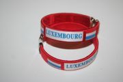 2 LUXEMBOURG RED COUNTRY FLAG FLEXIBLE C BRACELETS WRISTBANDS .. NEW