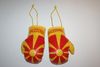 2 MACEDONIA COUNTRY FLAG HIGH QUALITY MINIATURE BOXING GLOVE FOR CAR OR AUTOMOBILE .. NEW
