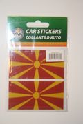 2 MACEDONIA COUNTRY FLAG SET OF CAR BUMPER STICKERS DECAL EMBLEM .. NEW