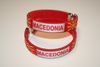 2 MACEDONIA RED COUNTRY FLAG METAL BRACELETS .... NEW