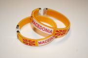2 MACEDONIA YELLOW COUNTRY FLAG METAL BRACELETS ...NEW