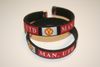 2  MANCHESTER UNITED FC FOOBALL CLUB BLACK FLEXIBLE METAL SOCCER BRACELETS ... NEW