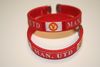 2 MANCHESTER UNITED FC FOOTBALL CLUB  RED FLEXIBLE METAL SOCCER  BRACELETS ... NEW
