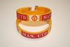2 MANCHESTER UNITED FC FOOTBALL CLUB YELLOW FLEXIBLE METAL SOCCER BRACELETS ... NEW