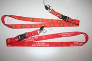 2 MANCHESTER UNITED FOOTBALL CLUB SOCCER RED LANYARDS KEYCHAINS PASSHOLDERS VARIETY .. NEW