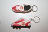 2 MANCHESTER UNITED SOCCER FOOTBALL SHOE CLEAT KEYCHAINS .. HIGH QUALITY .. NEW
