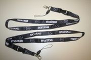 2 MAZDA BLACK HIGH QUALITY CAR LANYARDS KEYCHAINS PASSHOLDERS .. AUTOMOBILE .. NEW