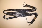 2  MERCEDES-BENZ BLACK CAR AUTOMOBILE LANYARDS KEYCHAINS PASSHOLDERS ...MERCEDES BENZ .. NEW