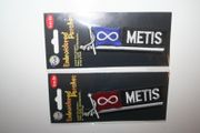 2 METIS NATIVE INDIAN WORD EMBROIDERED IRON ON PATCHES CRESTS BADGES .. NEW