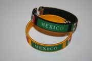 2 MEXICO COUNTRY FLAG FLEXIBLE BRACELETS WRISTBANDS .. CHOOSE YOUR COLOR .. FIFA WORLD CUP .. NEW