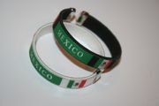2 MEXICO COUNTRY FLAG FLEXIBLE BRACELETS WRISTBANDS .. CHOOSE YOUR COLOR .. FIFA WORLD CUP .. NEW