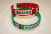 2 MEXICO COUNTRY FLAG FLEXIBLE METAL NYLON BRACELETS ( IN GREEN OR RED COLOR)