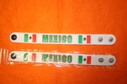 2 MEXICO COUNTRY FLAG WHITE WRIST BANDS ... SOCCER ... NEW