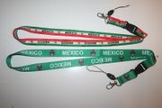 2 MEXICO LANYARDS KEYCHAINS PASSHOLDERS VARIETY .. FIFA WORLD CUP SOCCER FOOTBALL ..NEW