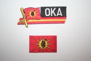 2 MOHAWK OKA NATIVE INDIAN FLAG EMBROIDERED IRON ON PATCHES CRESTS BADGES .. NEW