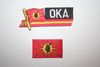 2 MOHAWK OKA NATIVE INDIAN FLAG EMBROIDERED IRON ON PATCHES CRESTS BADGES .. NEW