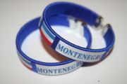 2 MONTENEGRO BLUE COUNTRY FLAG FLEXIBLE BRACELETS WRISTBANDS .. NEW