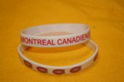 2 MONTREAL CANADIENS WHITE SILICONE BRACELETS ... CHOOSE ADULT OR KIDS SIZES .. NEW
