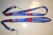 2 MOROCCO COUNTRY FLAG BLUE HIGH GLOSS LANYARDS KEYCHAINS PASSHOLDERS ... NEW