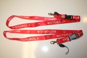 2 MOTOROLA RED HIGH GLOSS LANYARDS KEYCHAINS PASSHOLDERS TICKET HOLDERS ...NEW