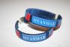 2 MYANMAR BLUE COUNTRY FLAG FLEXIBLE BRACELETS WRISTBANDS .. NEW