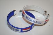2 NETHERLANDS COUNTRY FLAG FLEXIBLE  BRACELETS WRISTBANDS .. CHOOSE YOUR COLOR  ... FIFA WORLD CUP SOCCER FOOTBALL ... NEW