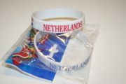 2 NETHERLANDS COUNTRY FLAG WHITE BRACELETS WITH RED AND BLUE WORDING ... FIFA WORLD CUP SOCCER ...NEW