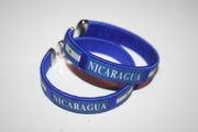 2 NICARAGUA BLUE COUNTRY FLAG FLEXIBLE BRACELETS WRISTBANDS . NEW