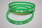 2 NIGERIA  2 COLOR LAYERED BRACELETS WRISTBANDS .. FIFA WORLD CUP SOCCER FOOTBALL .. ADULT & KIDS SIZE .. NEW