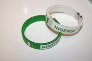 2 NIGERIA COUNTRY FLAG FLEXIBLE BRACELETS WRISTBANDS .. CHOOSE YOUR COLOR .. FIFA WORLD CUP ...  NEW