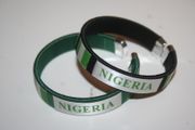 2 NIGERIA COUNTRY FLAG FLEXIBLE C BRACELETS WRISTBANDS .. CHOOSE YOUR COLOR .. NEW