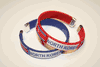 2 NORTH KOREA COUNTRY FLAG FLEXIBLE NYLON BRACELETS ... CHOOSE BETWEEN RED AND BLUE ... NEW