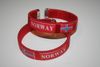 2 NORWAY COUNTRY FLAG RED FLEXIBLE METAL NYLON BRACELETS .. NEW