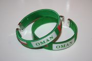 2 OMAN GREEN COUNTRY FLAG FLEXIBLE BRACELETS WRISTBANDS .. NEW
