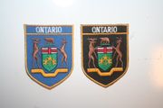 2 ONTARIO CREST CANADIAN PROVINCIAL EMBROIDERED IRON ON SHIELD PATCHES CRESTS BADGES .. CHOOSE YOUR COLOR .. NEW