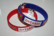 2 ONTARIO PROVINCIAL FLAG FLEXIBLE C BRACELET WRISTBAND .. CHOOSE YOUR COLOR .. NEW