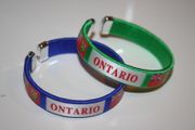 2 ONTARIO PROVINCIAL FLAG FLEXIBLE C BRACELETS WRISTBANDS .. CHOOSE YOUR COLOR .. NEW