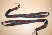 2 (PAIR) AUDI BLACK (BIG RED LETTERS) LANYARDS KEYCHAINS PASSHOLDERS ... NEW