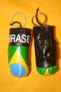 2 (PAIR) BRASIL BOXING GLOVE KEYCHAIN ... BRAZIL FIFA WORLD CUP ... HOT HOT