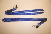 2 (PAIR) JUVENTUS BLUE FOOTBALL SOCCER LANYARDS KEYCHAINS PASSHOLDERS .. NEW