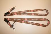 2 (PAIR) LIVERPOOL FC FOOTBALL CLUB BROWN SOCCER LANYARDS KEYCHAINS PASSHOLDERS ... NEW