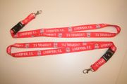 2 (PAIR) LIVERPOOL FC FOOTBALL CLUB ORANGE SOCCER LANYARDS KEYCHAINS PASSHOLDERS .. NEW