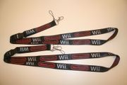 2 (PAIR) NINTENDO Wii BLACK LANYARDS KEYCHAINS PASSHOLDERS...HIGH QUALITY...NEW
