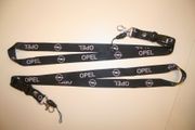 2 (PAIR) OPEL BLACK LANYARDS KEYCHAINS PASSHOLDERS ... NEW